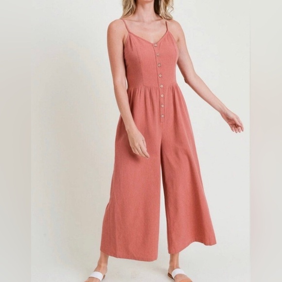 NWT Doe & Rae Coral Jumpsuit - Picture 2 of 5